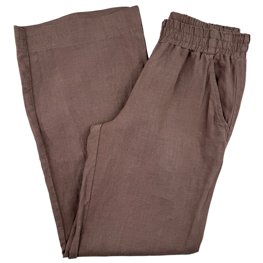 Oda Lux Linen Pull On Wide Leg Pants Size S (38) Summer Coastal Minimalist